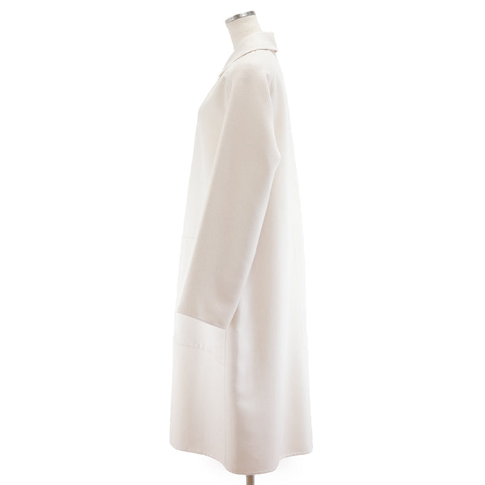 HERMES coat Cashmere 100% Ivory Women 38 Used Authentic