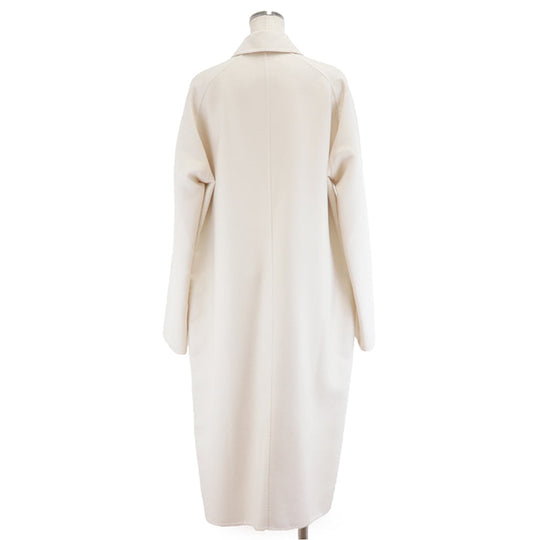 HERMES coat Cashmere 100% Ivory Women 38 Used Authentic
