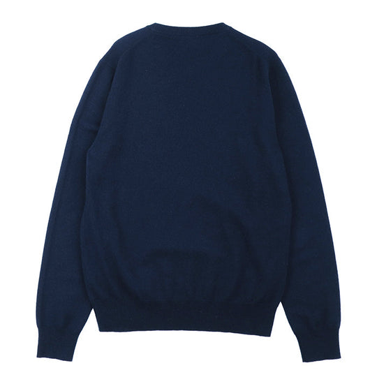 HERMES sweater Cashmere 100% Navy tops mens M Used Authentic
