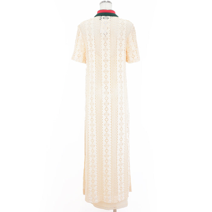 GUCCI one piece Collar: 87% cotton, 12% nylon, 1% polyurethane [Outer material] 94% cotton, 6% nylon beige Women 40 Used Authentic