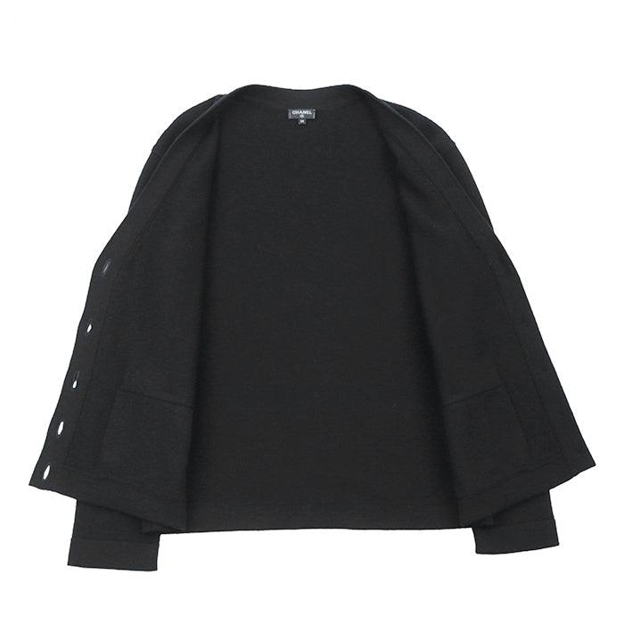 CHANEL knit Cashmere 100% Black black Women 38 Used Authentic