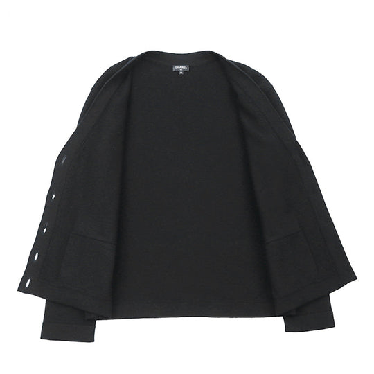 CHANEL knit Cashmere 100% Black black Women 38 Used Authentic