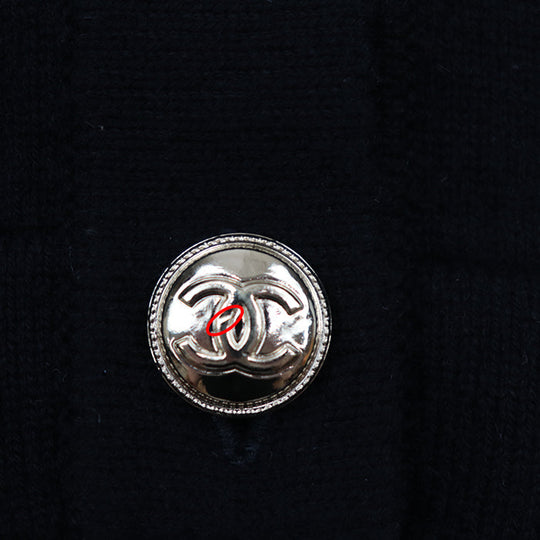 CHANEL knit Cashmere 100% Black black Women 38 Used Authentic