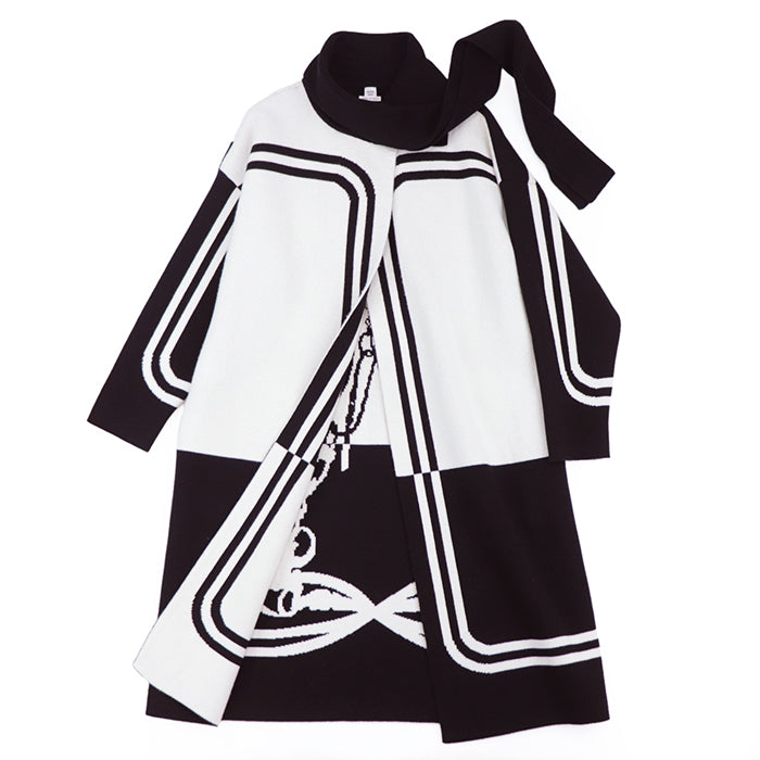 HERMES coat Cashmere 100% Ivory, Black Women 38 Used Authentic