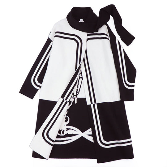HERMES coat Cashmere 100% Ivory, Black Women 38 Used Authentic
