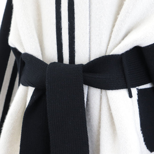 HERMES coat Cashmere 100% Ivory, Black Women 38 Used Authentic