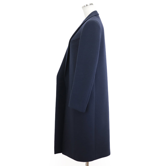 CELINE coat [Outer material] 100% wool [Lining] 100% silk Navy 2 8H28/7165 Women 36 Used Authentic