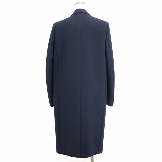 CELINE coat [Outer material] 100% wool [Lining] 100% silk Navy 2 8H28/7165 Women 36 Used Authentic