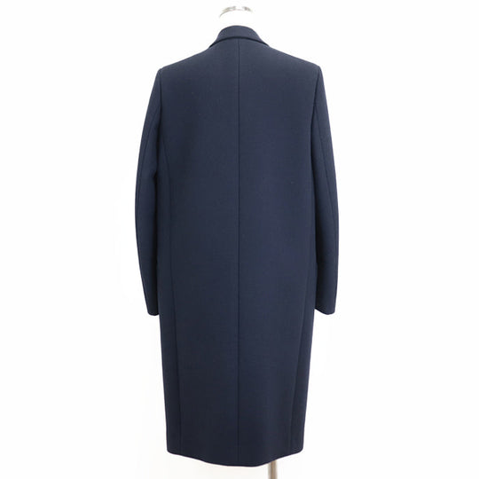 CELINE coat [Outer material] 100% wool [Lining] 100% silk Navy 2 8H28/7165 Women 36 Used Authentic