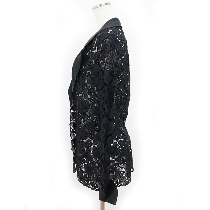 Valentino Other outerwear 80% cotton, 20% linen [Lining] 100% polyester, 100% silk Black black Jacket Women Used Authentic