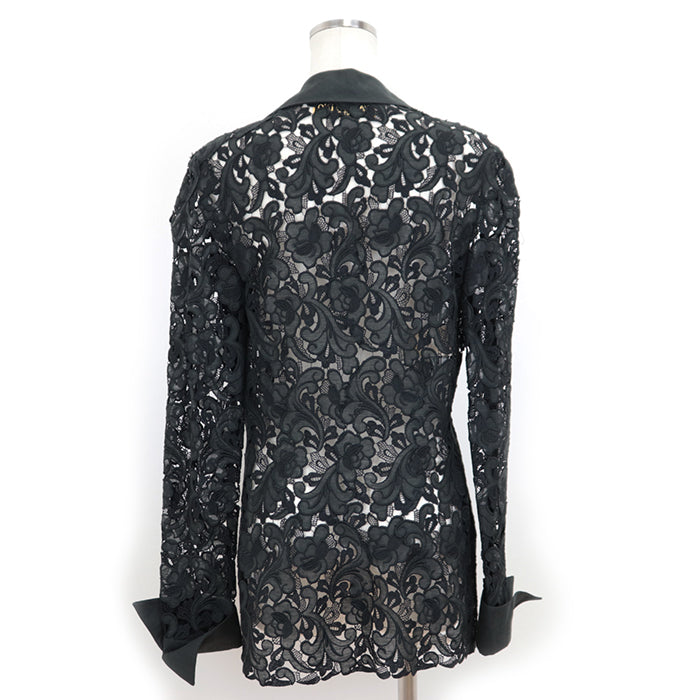 Valentino Other outerwear 80% cotton, 20% linen [Lining] 100% polyester, 100% silk Black black Jacket Women Used Authentic