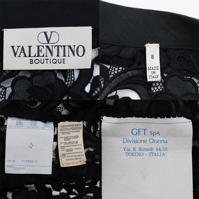 Valentino Other outerwear 80% cotton, 20% linen [Lining] 100% polyester, 100% silk Black black Jacket Women Used Authentic