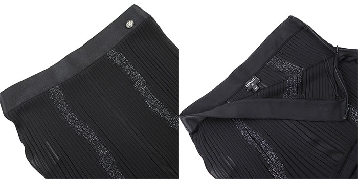 CHANEL skirt [Outer material] 97% viscose, 3% metal polyester black 22A P72907 Women 38 Used Authentic