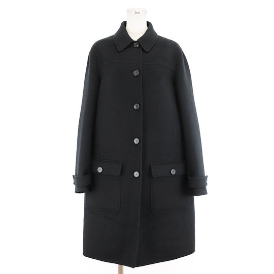 Christian Dior Stainless collar coat 99% wool, 1% silk black Women 38 Used Authentic