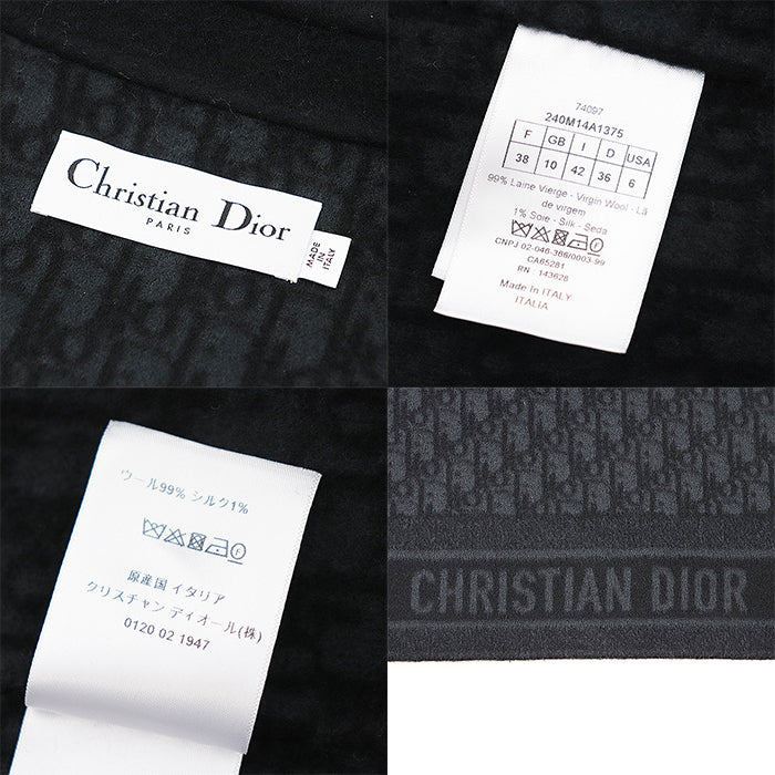 Christian Dior Stainless collar coat 99% wool, 1% silk black Women 38 Used Authentic