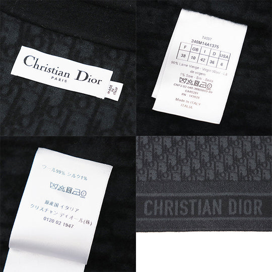 Christian Dior Stainless collar coat 99% wool, 1% silk black Women 38 Used Authentic