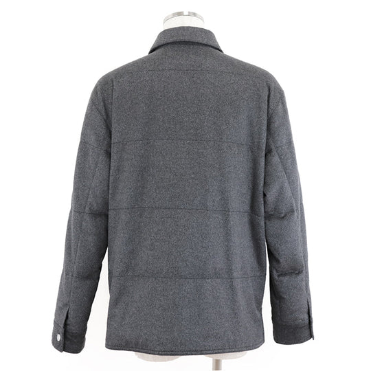 HERMES Down jacket [Outer material] 100% cashmere [Lining] 100% cupra [Filling] 95% down, 5% feather gray mens 54 Used Authentic