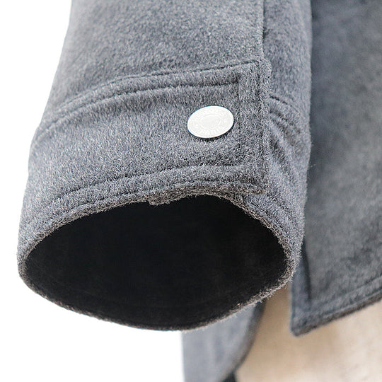 HERMES Down jacket [Outer material] 100% cashmere [Lining] 100% cupra [Filling] 95% down, 5% feather gray mens 54 Used Authentic