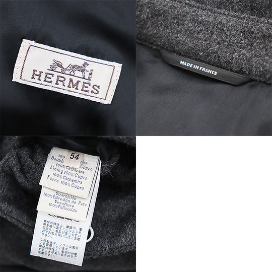 HERMES Down jacket [Outer material] 100% cashmere [Lining] 100% cupra [Filling] 95% down, 5% feather gray mens 54 Used Authentic