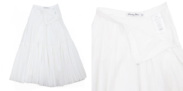Christian Dior skirt [Outer material] 100% cotton [Lining] 100% cotton white Women 34 Used Authentic