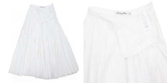 Christian Dior skirt [Outer material] 100% cotton [Lining] 100% cotton white Women 34 Used Authentic
