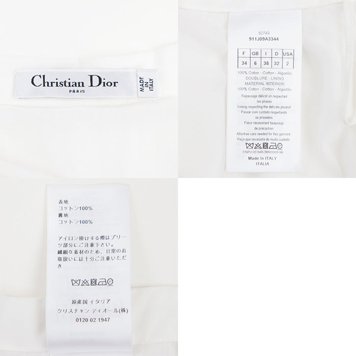 Christian Dior skirt [Outer material] 100% cotton [Lining] 100% cotton white Women 34 Used Authentic