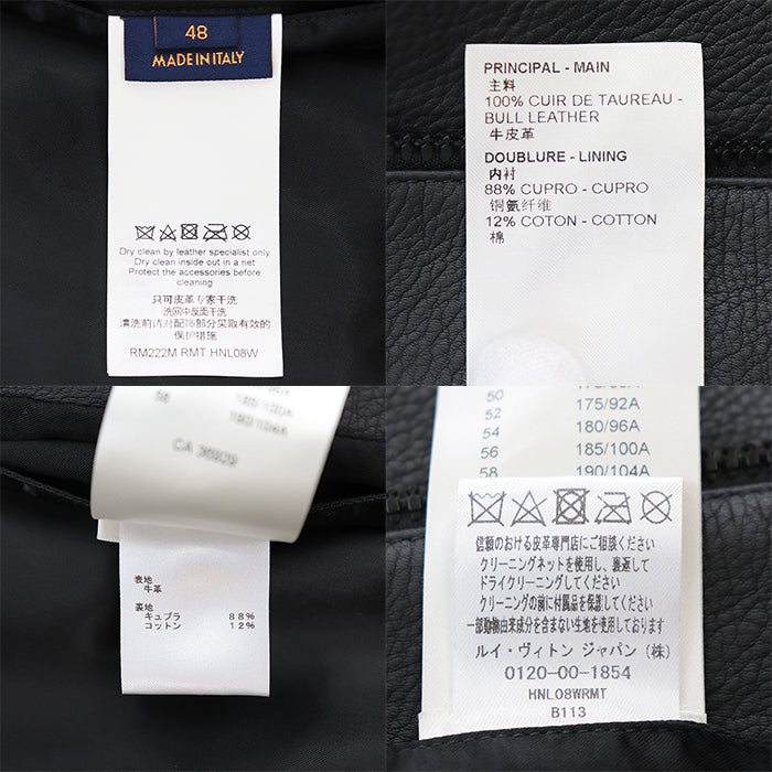 LOUIS VUITTON Other outerwear [Outer material] 100% cowhide [Lining] 88% cupra, 12% cotton black HNL08WRMT mens 48 Used Authentic