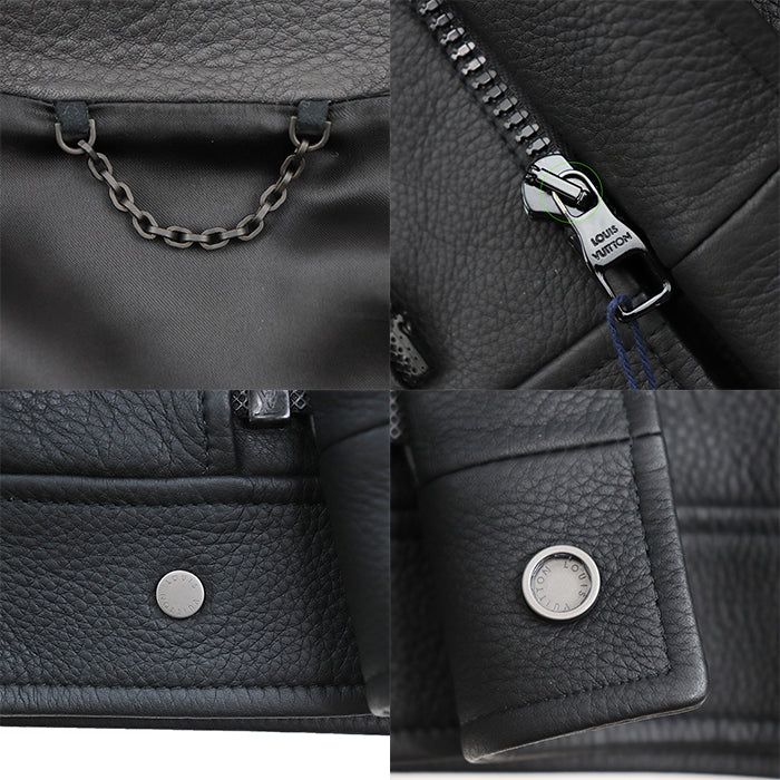 LOUIS VUITTON Other outerwear [Outer material] 100% cowhide [Lining] 88% cupra, 12% cotton black HNL08WRMT mens 48 Used Authentic
