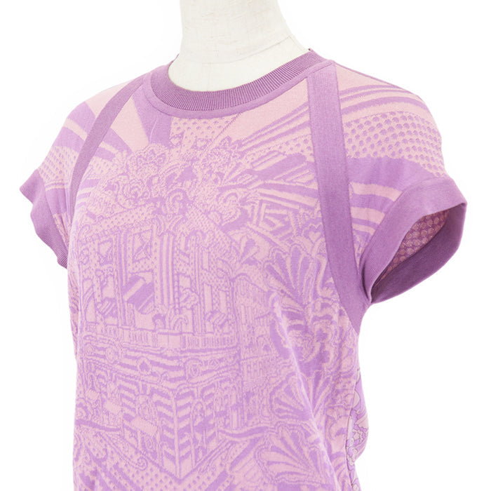 HERMES Cut [Outer fabric] 53% rayon, 27% silk [Rib] 57% silk, 43% cotton [Other fabric] 93% silk, 7% polyurethane Light purple Women 36 Used Authentic