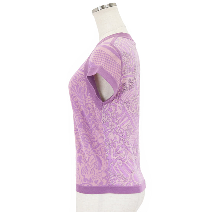 HERMES Cut [Outer fabric] 53% rayon, 27% silk [Rib] 57% silk, 43% cotton [Other fabric] 93% silk, 7% polyurethane Light purple Women 36 Used Authentic