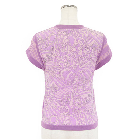 HERMES Cut [Outer fabric] 53% rayon, 27% silk [Rib] 57% silk, 43% cotton [Other fabric] 93% silk, 7% polyurethane Light purple Women 36 Used Authentic