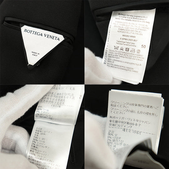 BOTTEGAVENETA coat [Outer material] 90% wool, 8% nylon; [Lining] 90% wool, 8% nylon; [Fur] Sheepskin%; [Other fabric] 100% cotton; [Sleeve lining] 100% rayon; [Leather part] Sheepskin% black mens 50 Used Authentic