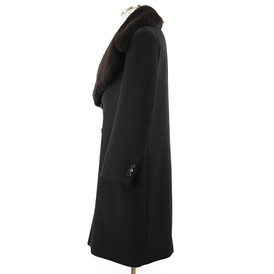 BOTTEGAVENETA coat [Outer material] 90% wool, 8% nylon; [Lining] 90% wool, 8% nylon; [Fur] Sheepskin%; [Other fabric] 100% cotton; [Sleeve lining] 100% rayon; [Leather part] Sheepskin% black mens 50 Used Authentic