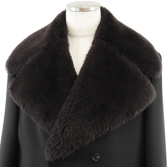 BOTTEGAVENETA coat [Outer material] 90% wool, 8% nylon; [Lining] 90% wool, 8% nylon; [Fur] Sheepskin%; [Other fabric] 100% cotton; [Sleeve lining] 100% rayon; [Leather part] Sheepskin% black mens 50 Used Authentic