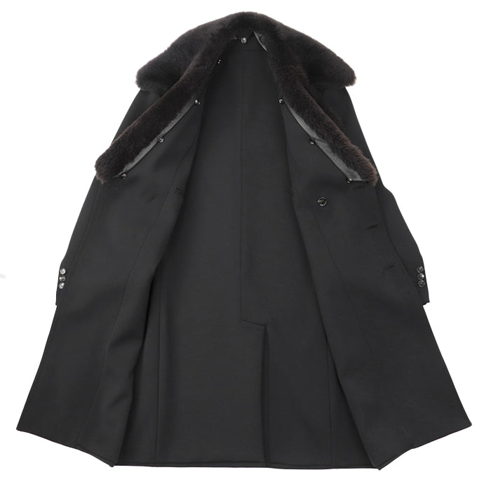 BOTTEGAVENETA coat [Outer material] 90% wool, 8% nylon; [Lining] 90% wool, 8% nylon; [Fur] Sheepskin%; [Other fabric] 100% cotton; [Sleeve lining] 100% rayon; [Leather part] Sheepskin% black mens 50 Used Authentic