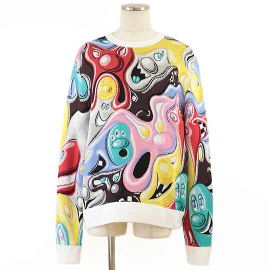 Dior knit [Outer material] 60% cotton, 37% polypropylene multicolor mens XL Used Authentic