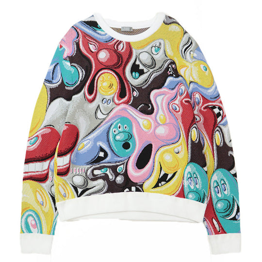 Dior knit [Outer material] 60% cotton, 37% polypropylene multicolor mens XL Used Authentic