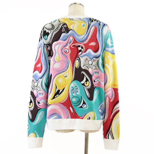 Dior knit [Outer material] 60% cotton, 37% polypropylene multicolor mens XL Used Authentic