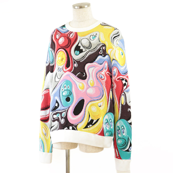 Dior knit [Outer material] 60% cotton, 37% polypropylene multicolor mens XL Used Authentic