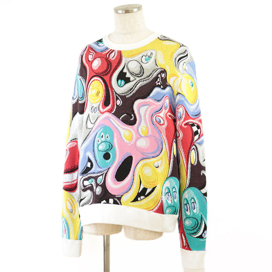 Dior knit [Outer material] 60% cotton, 37% polypropylene multicolor mens XL Used Authentic