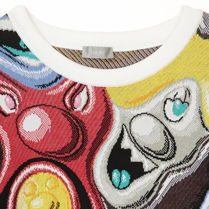Dior knit [Outer material] 60% cotton, 37% polypropylene multicolor mens XL Used Authentic