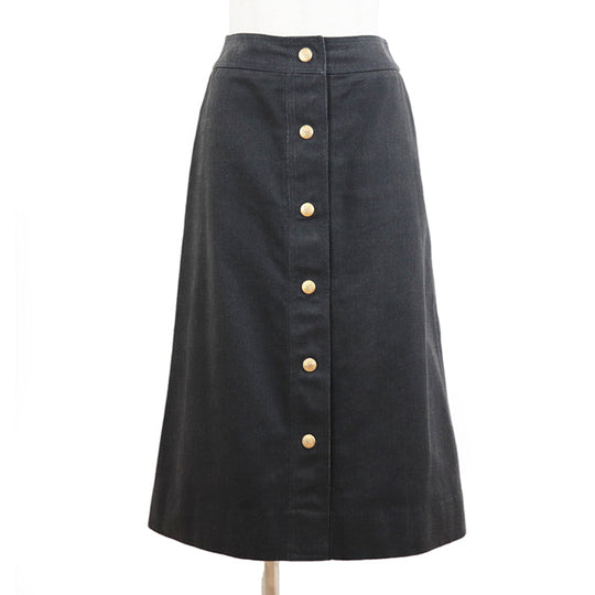 CELINE skirt cotton 100% black Women 36 Used Authentic