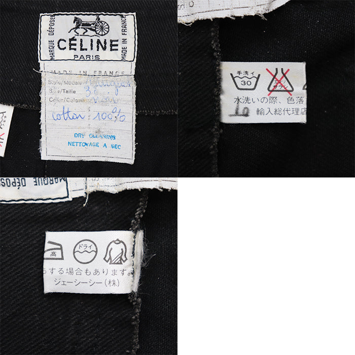 CELINE skirt cotton 100% black Women 36 Used Authentic