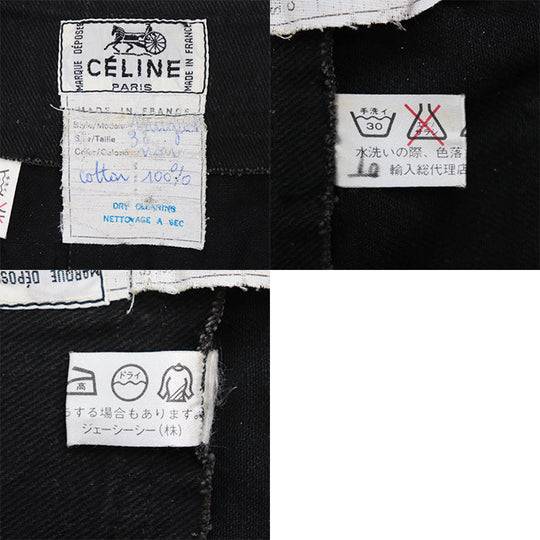 CELINE skirt cotton 100% black Women 36 Used Authentic