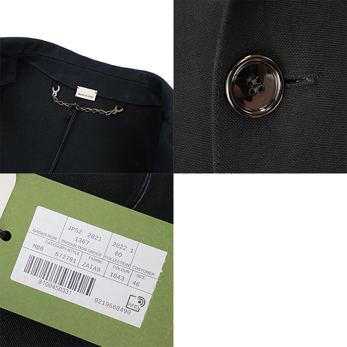 GUCCI coat Lining: 100% cotton [Outer fabric] 100% cotton black 672781 ZAIA9 mens 46 Used Authentic