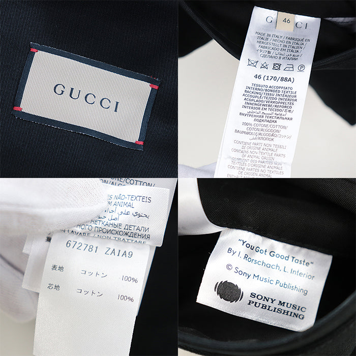 GUCCI coat Lining: 100% cotton [Outer fabric] 100% cotton black 672781 ZAIA9 mens 46 Used Authentic