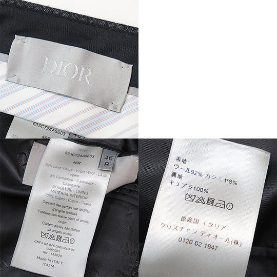 Dior suit [Outer material] 92% wool, 8% cashmere [Lining] 100% cupra gray mens 46R Used Authentic