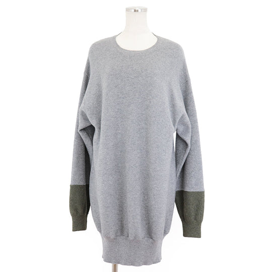 CELINE knit Cashmere 100% Gray khaki Women M Used Authentic
