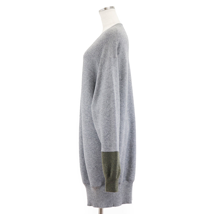 CELINE knit Cashmere 100% Gray khaki Women M Used Authentic