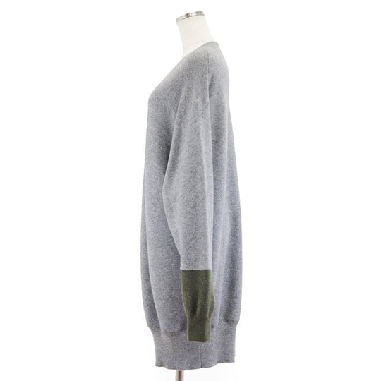CELINE knit Cashmere 100% Gray khaki Women M Used Authentic